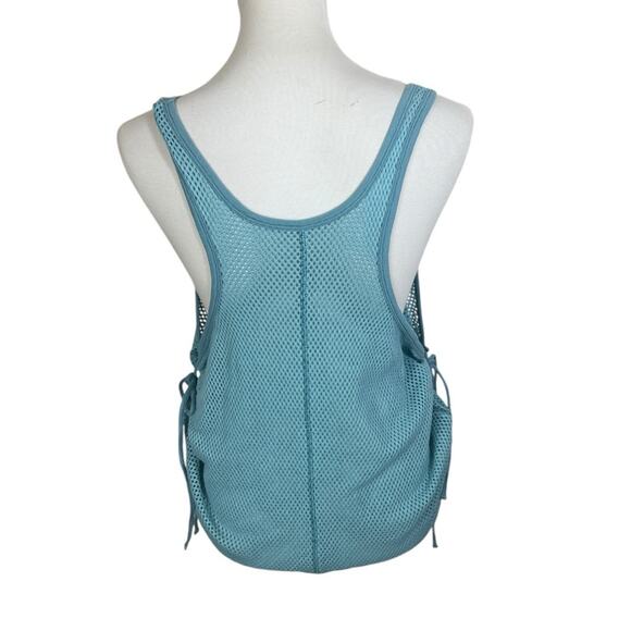 Beams Boy Blue Cotton Blend Mesh Tie Up Tank Size L - Picture 3 of 7